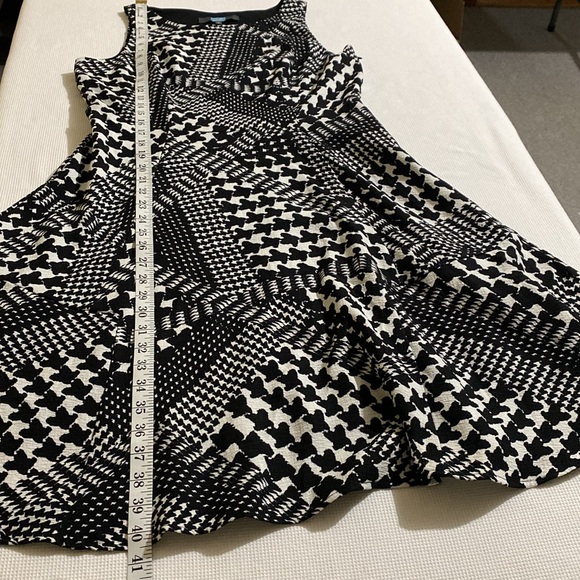Eva Franco Houndstooth Print Sleeveless Ruffle Hem Dress Women Size 12 - Picture 8 of 11